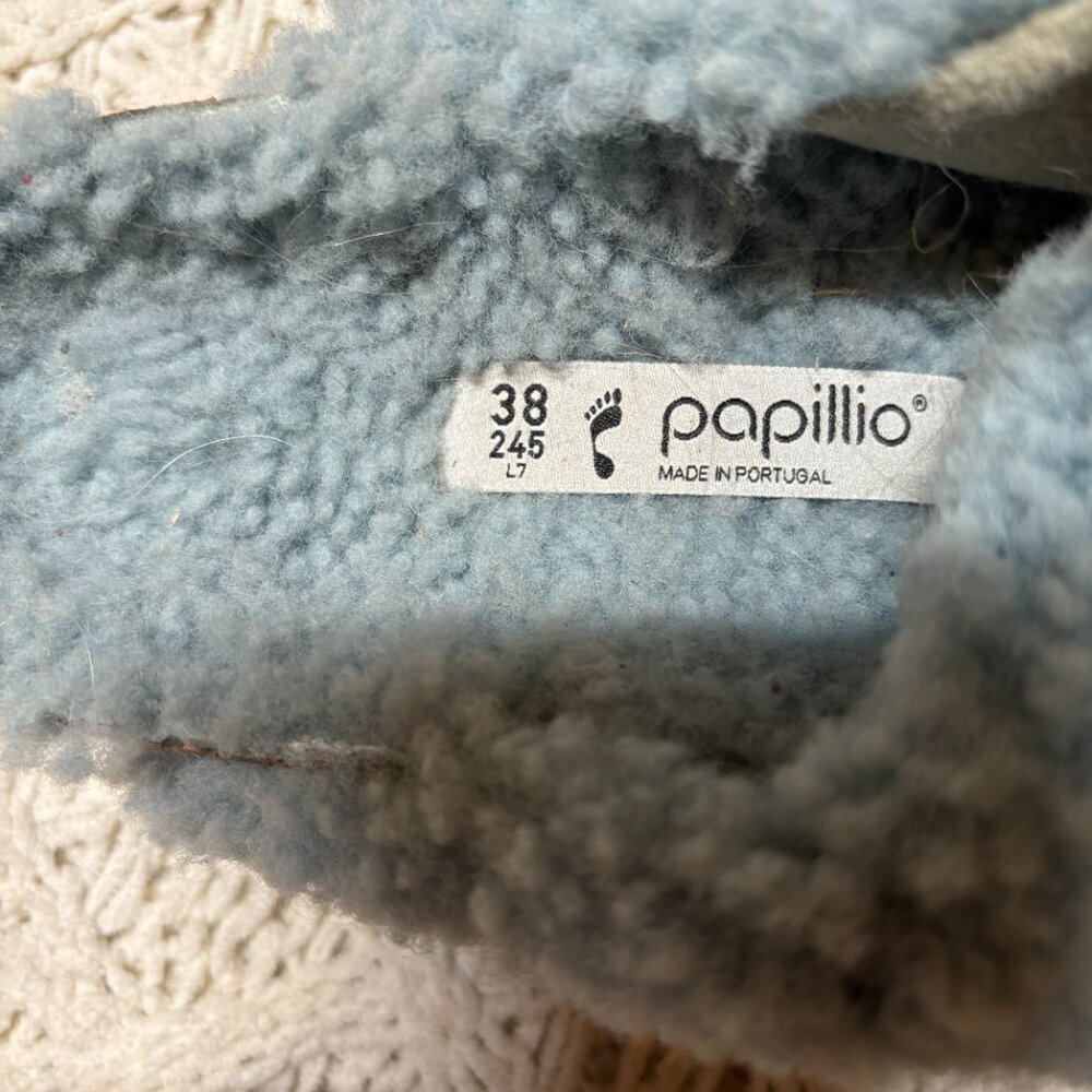 Birkenstock Papillio Women Arizona Shearling Buckle Sandals Blue – Size 38 - Picture 7 of 8